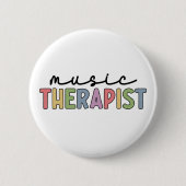 Badge Rond 5 Cm Music Therapist Retro Music Therapy Cadeaux (Devant)