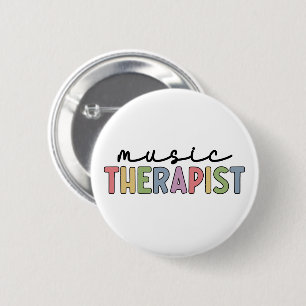 Badge Rond 5 Cm Music Therapist Retro Music Therapy Cadeaux