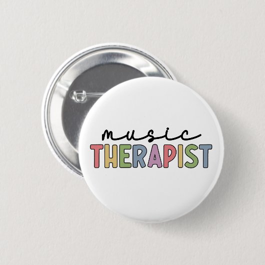 Badge Rond 5 Cm Music Therapist Retro Music Therapy Cadeaux (Devant & derrière)