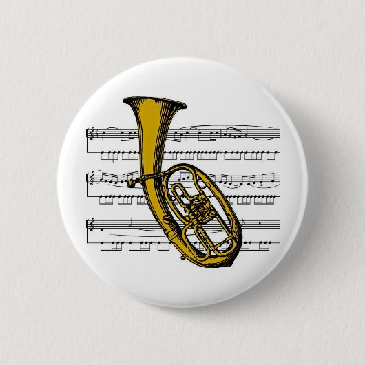 Badge Rond 5 Cm Musical 04 B de tuba (Devant)