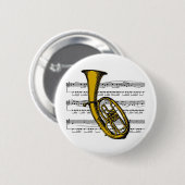 Badge Rond 5 Cm Musical 04 B de tuba (Devant & derrière)