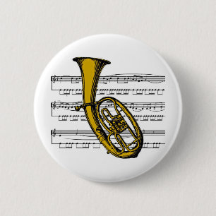 Badge Rond 5 Cm Musical 04 B de tuba