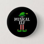 Badge Rond 5 Cm Musical Elf Matching Family Group Christmas Party  (Devant)