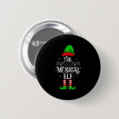 Badge Rond 5 Cm Musical Elf Xmas Christmas Matching Family Elf Squ (Devant & derrière)