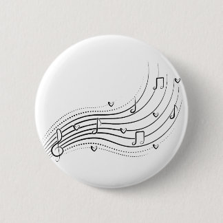 Badge Rond 5 Cm Musical note wave, black line clipart