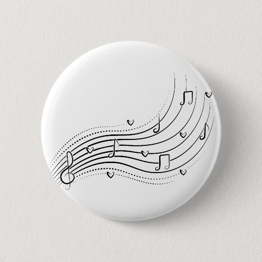 Badge Rond 5 Cm Musical note wave, black line clipart (Devant)