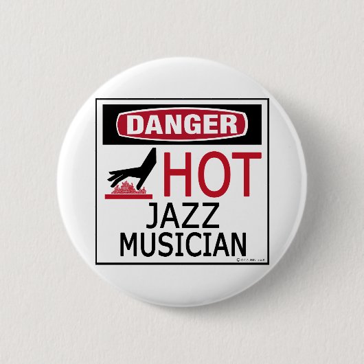 Badge Rond 5 Cm Musicien de jazz chaud (Devant)
