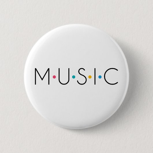 Badge Rond 5 Cm Musicien des points de couleur musique (Devant)