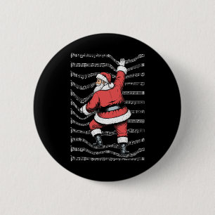 Badge Rond 5 Cm Musicien Noël Drôle Père Noël Grimpe Mouton