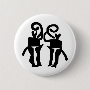 Badge Rond 5 Cm Musiciens-BW