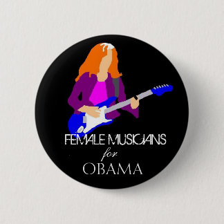 Badge Rond 5 Cm Musiciens féminins pour Obama - customisé