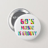 Badge Rond 5 Cm musique 60s (Devant & derrière)