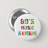 Badge Rond 5 Cm musique 80s (Devant & derrière)