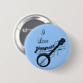Badge Rond 5 Cm Musique Bluegrass avec banjo (Devant & derrière)
