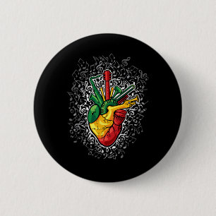 Badge Rond 5 Cm Musique Cœur Mois de l'histoire des Noirs Couleurs