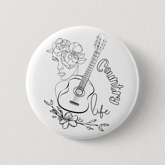 Badge Rond 5 Cm Musique country (Devant)