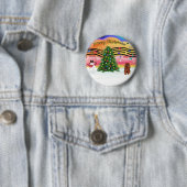 Badge Rond 5 Cm Musique de Noël 2 - Cavalier (Ruby) (En situation)