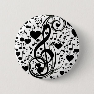 Badge Rond 5 Cm Musique du coeur_