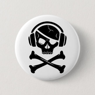 Badge Rond 5 Cm Musique pirate piratage anti-riaa icône