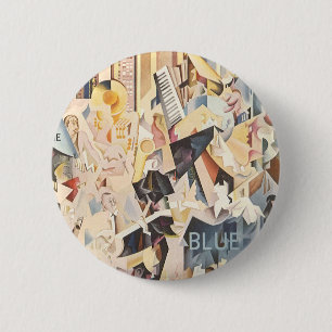 Badge Rond 5 Cm Musique vintage, jazz Art déco, Rhapsody in Blue