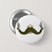 Badge Rond 5 Cm Mustache Cowboy (Devant & derrière)