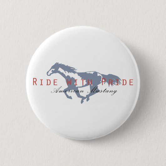 Badge Rond 5 Cm Mustang américain (Devant)