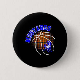 Badge Rond 5 Cm Mustangs Sketll Fierté de Mustang Esprit de l'Écol