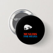 BADGE ROND 5 CM MUSULMANS POUR OBAMA (Devant & derrière)