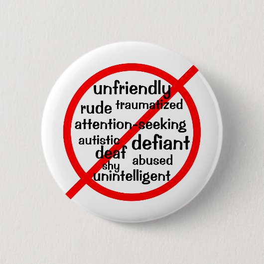 Badge Rond 5 Cm Mutisme sélectif non symbole (Devant)