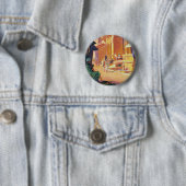 Badge Rond 5 Cm Muttra ~ Temple de Krishna (En situation)