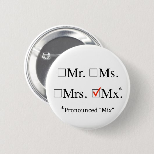 Badge Rond 5 Cm MX. Bouton de préfixe de Nonbinary (Devant & derrière)