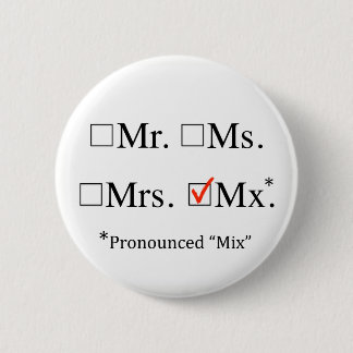 Badge Rond 5 Cm MX. Bouton de préfixe de Nonbinary