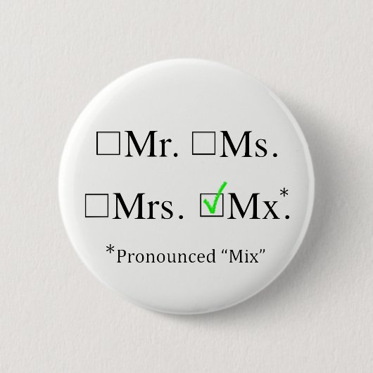 Badge Rond 5 Cm Mx. Bouton de préfixe non binaire V2 (Devant)