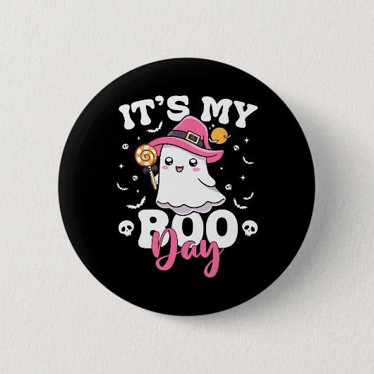 Badge Rond 5 Cm My Boo Day mignon Halloween Anniversaire Fille Fan (Devant)