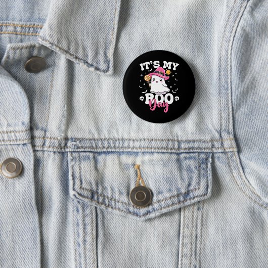 Badge Rond 5 Cm My Boo Day mignon Halloween Anniversaire Fille Fan (En situation)