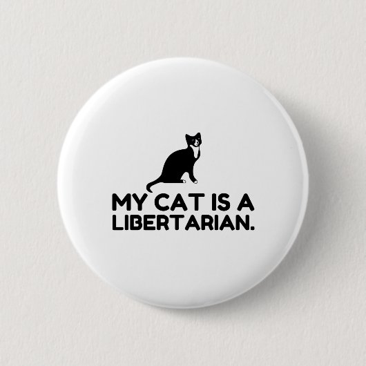 Badge Rond 5 Cm My Cat is A Libertarian (Devant)