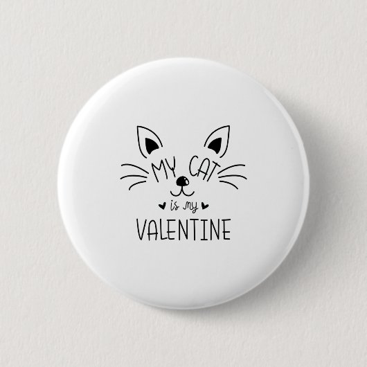 Badge Rond 5 Cm My Cats Are My Valentine Cat Valentines Day 1 (Devant)