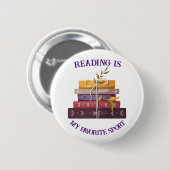 Badge Rond 5 Cm My favorite sport is reading (Devant & derrière)