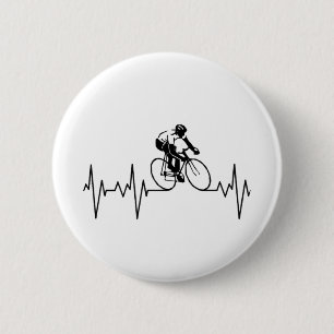Badge Rond 5 Cm My Heart Beats For Cycling.