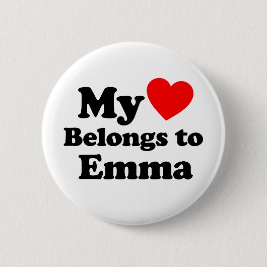 Badge Rond 5 Cm My Heart Belongs to Emma (Devant)