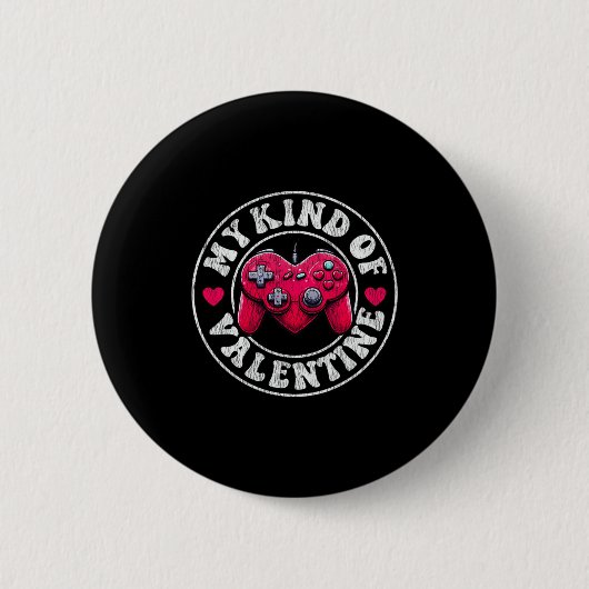 Badge Rond 5 Cm My Kind Valentine Gamer Cool Valentines Day Girl B (Devant)