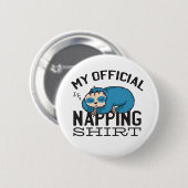 Badge Rond 5 Cm My official napping shirt - Lazy sleeping Sloth Bu (Devant & derrière)