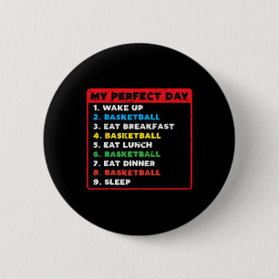 Badge Rond 5 Cm My Perfect Day Bysketbyll Fun Coach Joueuse Femmes