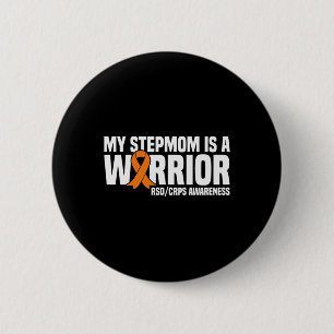 Badge Rond 5 Cm My StepMom Est Un Guerrier Orange Ribbon Rsdcrps A