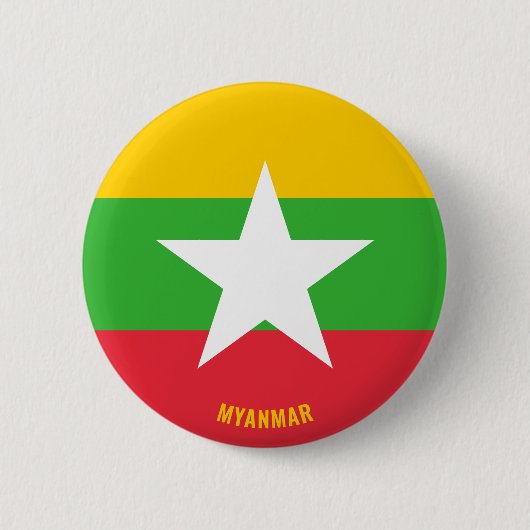 Badge Rond 5 Cm Myanmar Drapeau de charme patriotique (Devant)