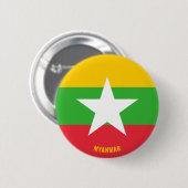 Badge Rond 5 Cm Myanmar Drapeau de charme patriotique (Devant & derrière)
