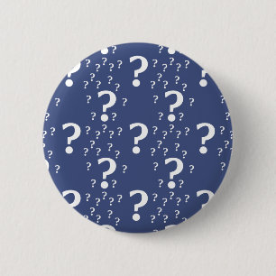 Badge Rond 5 Cm Mystère question marque énigme puzzle bleu