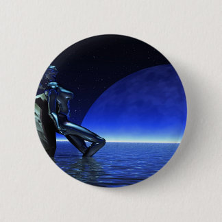 Badge Rond 5 Cm Mystic woman blue before moon