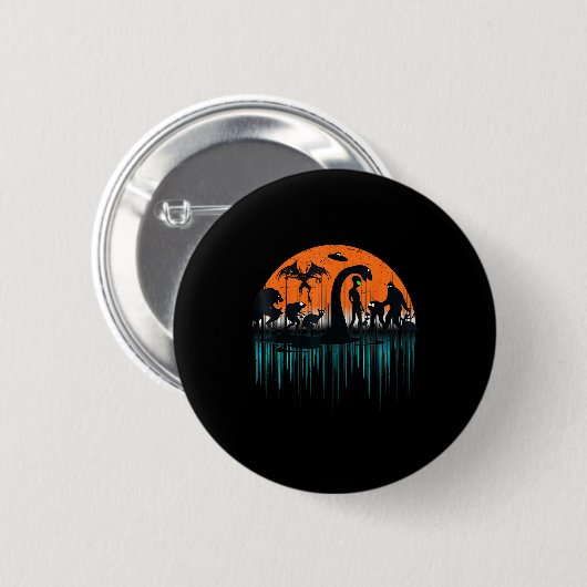 Badge Rond 5 Cm Mythical Loch Ness Bigfoot Mothman Aliens Funny Cr (Devant & derrière)
