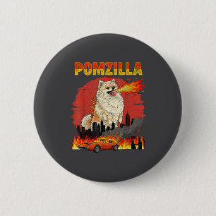 Badge Rond 5 Cm Mzilla Meranian Chien Vintage Monstre M Amoureux d
